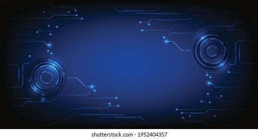 Marco de arquitecto digital con círculo HUD y estructura de circuito de línea de la rejilla de alta tecnología marco moderno de tecnología.Concepto de diseño futurista.Ilustraciones vectoriales.
