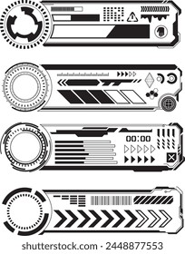 Digital architecture high tech modern technology layout or frame border. Vector illustration.