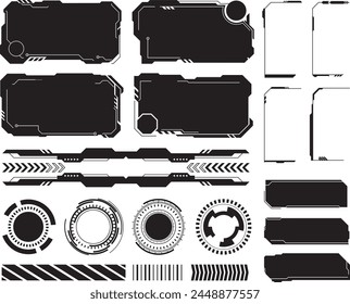 Digital architecture high tech modern technology layout or frame border. Vector illustration.