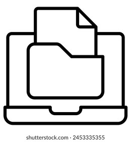 Digital Archive icon line vector illustration