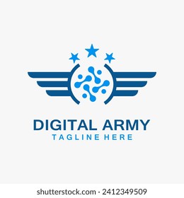 Digital army logo design illustration