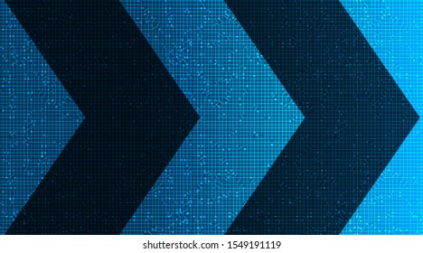 Digital Arrow Circuit Microchip Technology on Future Background,Hi-tech Digital and Speed Concept design,Free Space For text in put,Vector illustration.