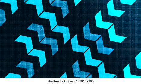 Digital Arrow Circuit Microchip Technology on Future Background,Hi-tech Digital and Speed Concept design,Free Space For text in put,Vector illustration.