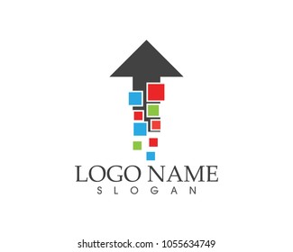 Digital arrow logo design concept