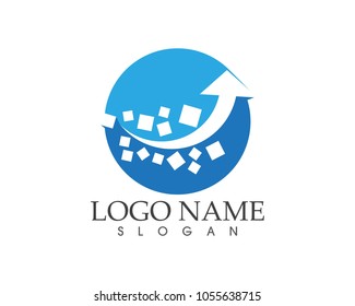 Digital arrow logo design concept