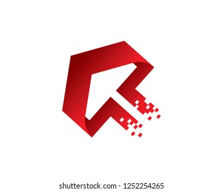 Digital Arrow Logo Template Design Vector, Emblem, Concept Design, Creative Symbol, Icon