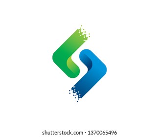 Digital Arrow Logo Template, Icon, Symbol - Vector