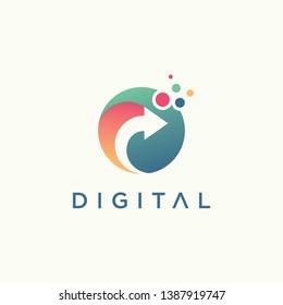 Digital Arrow Logo - Vector logo template
