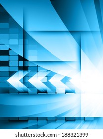 digital arrows in glass