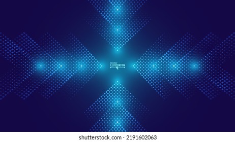 Digital Arrows Pointing To The Center. Abstract Technology Background. Hi-Tech Business Presentation Template. Vector Illustration. - Shutterstock ID 2191602063