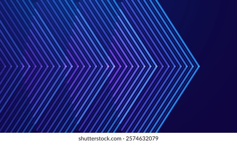Digital Arrows Pointing To The Right. Abstract Technology Background. Hi-Tech Business Presentation Template. Vector Illustration.