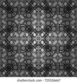 Digital art abstract seamless pattern. Abstract black, white and gray image with a squares. Vector illustration.