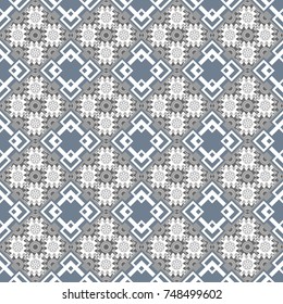 Digital art abstract seamless pattern. Abstract white, brown and gray image with a squares. Vector illustration.
