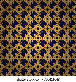 Digital art abstract seamless pattern. Abstract black, orange and yellow image with a squares. Vector illustration.