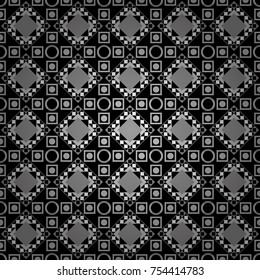 Digital art abstract seamless pattern. Vector illustration. Abstract gray, black and white image with a squares.
