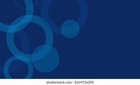 Digital art background graphics. Vector art shapes wallpaper. Circle shapes transparent blue background.
