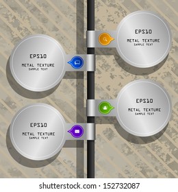Digital art design of metal infographic with cardboard paper background - Vector illustration