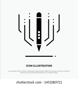 Digital Art, Digital, Art, Education Solid Black Glyph Icon