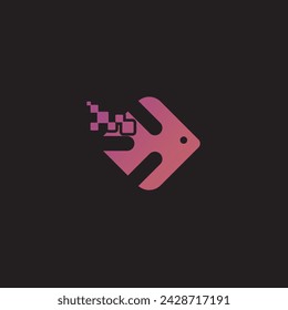 Digital Art fish Logo. This amazing logo will be perfect for your company or project!