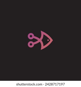Digital Art fish Logo. This amazing logo will be perfect for your company or project!