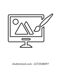 Digital art, graphics icon. Line icon, outline symbol.