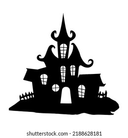 Digital Art Halloween Silhouette Haunted House Stock Vector (Royalty ...