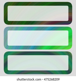 Digital art horizontal rounded shaped banner set in green tones