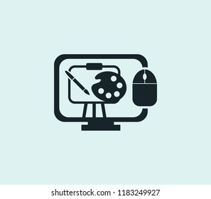 Digital art icon line isolated on clean background. Digital art icon concept drawing icon line in modern style. Vector illustration for your web mobile logo app UI design.