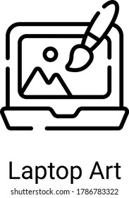 digital art line icon isolated on white background