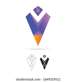 Digital art logo Premium Vector