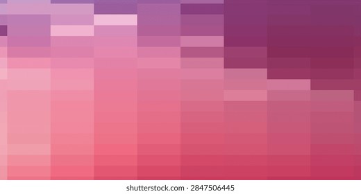 A digital art piece featuring a gradient of pink and purple hues, rendered in a pixelated, mosaic-like style.