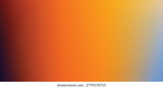 A digital art piece featuring a smooth gradient transitioning from deep red and orange to bright yellow and light blue, composed of small, distinct pixels.