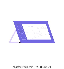 Tablet De Arte Digital Para Esboço Criativo Em Ilustração De Vetor Plano Simbolizando Arte, Design E Criação Digital, Isolado Em Fundo Branco