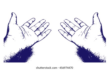 Digital art vector of realistic human hands 