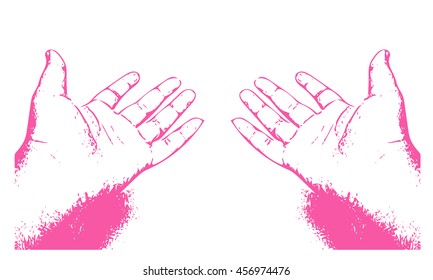 Digital art vector of realistic human hands 