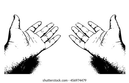 Digital art vector of realistic human hands 