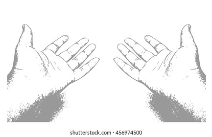 Digital art vector of realistic human hands 