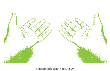 Digital art vector of realistic human hands 