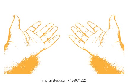 Digital art vector of realistic human hands