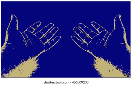 Digital art vector of realistic human hands