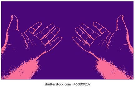 Digital art vector of realistic human hands