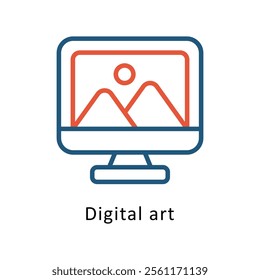 Digital Art Vector Two Color Icon. Eps file 10