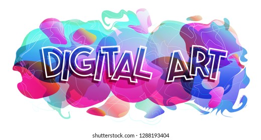 Digital Art word, vector illustration.