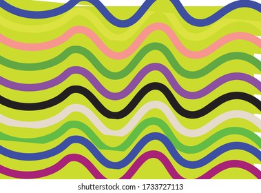 Obra de arte digital con líneas de color.Ilustraciones vectoriales con variaciones de color.