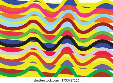 Obra de arte digital con líneas de color.Ilustraciones vectoriales con variaciones de color.