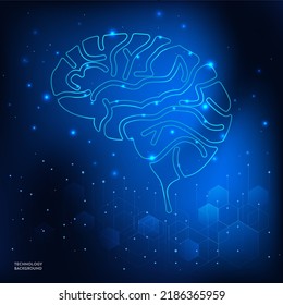 Digital Artificial intelligence concept design background vector