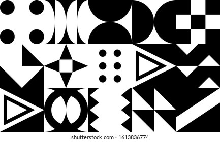 Digital artwork graphic design of simple vector pattern made with geometric shapes and forms, great for web design, website header, business card, invitation, poster, textile print, background.