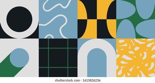 Digital artwork graphic design of simple vector pattern made with geometric shapes and forms, great for web design, website header, business card, invitation, poster, textile print, background.