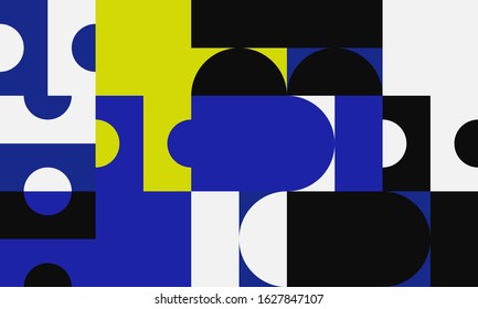 Digital artwork graphic design of simple vector pattern made with geometric shapes and forms, great for web design, website header, business card, invitation, poster, textile print, background.