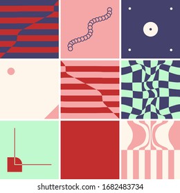Digital artwork graphic design of simple vector pattern made with geometric shapes and forms, great for web design, website header, business card, invitation, poster, textile print, background.
